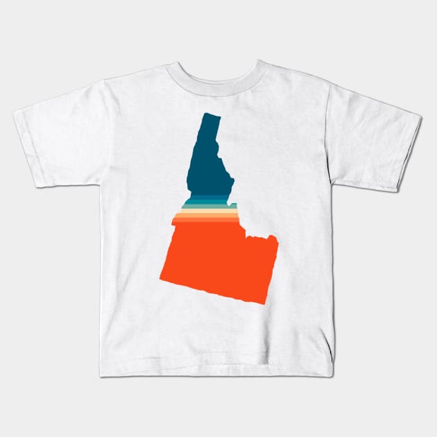 Idaho State Retro Map Kids T-Shirt by n23tees